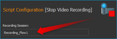 Konfiguration Stop Video Recording Funktion