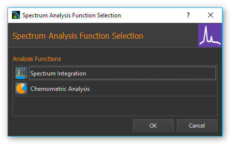 Auswahldialog für Analysefunktion