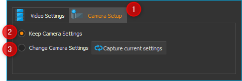 Konfiguration Kameraparameter für Start Video Recording