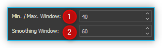 Parameter für Rolling Ball Baseline Algorithmus