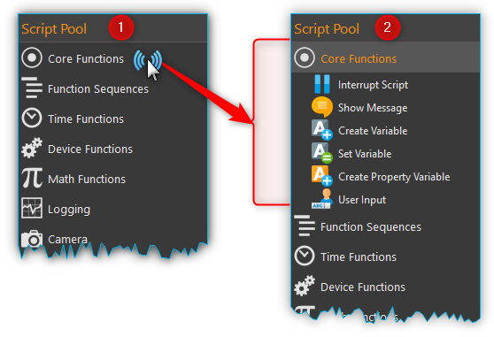 Script Pool - Kategorie ein- und ausgeklappt