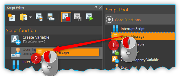 Drag&Drop von Script Funktionen