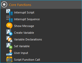 Übersicht Kern Funktionen (Core Functions)