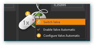 Figure 7: Showing valve context menu