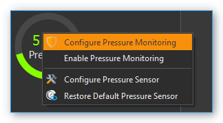 Figure 6: Selecting the Pressure Monitoring Configuration