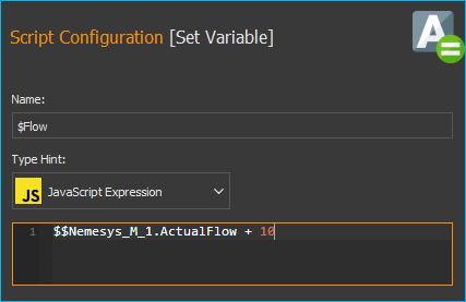 Figure : Entering a variable name using the auto-complete