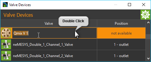 Figure 2: change valve name
