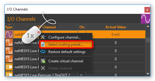 Figure 14: Opening predefined configurations dialog